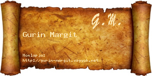 Gurin Margit névjegykártya
